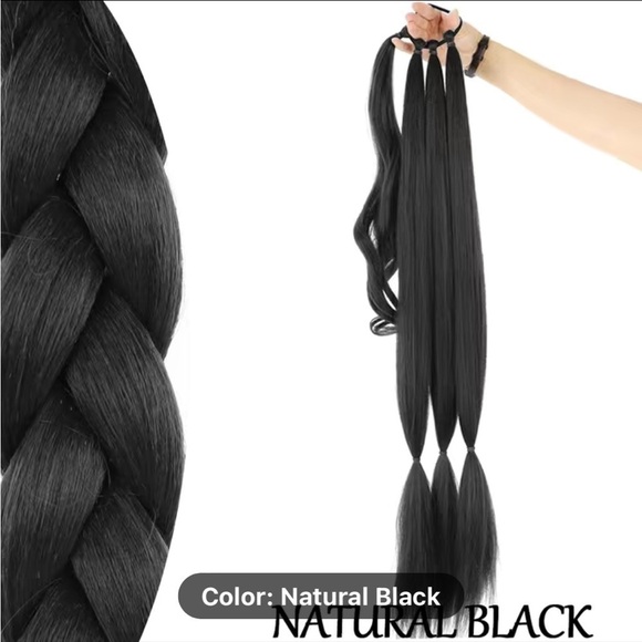 Long ponytail extensions with elastic band new in package-Black - Picture 1 of 3